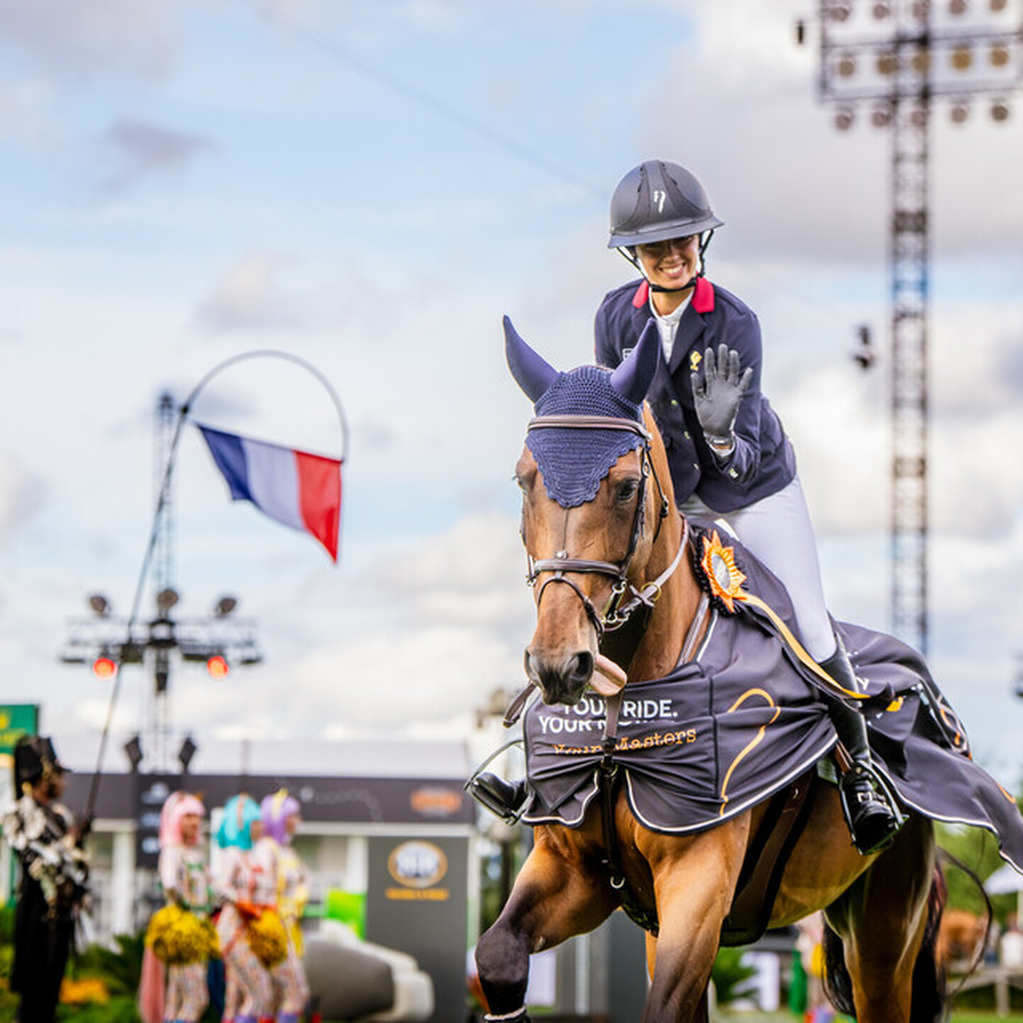 Nina Mallevaey, winner of the Rolex Grand Prix 2025 riding Dynastie de Beaufour