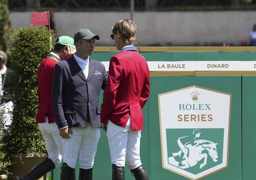 Grand Prix; course walk; Cian O Connor, Karl Cook. Photo(c) Rolex/Sportfot