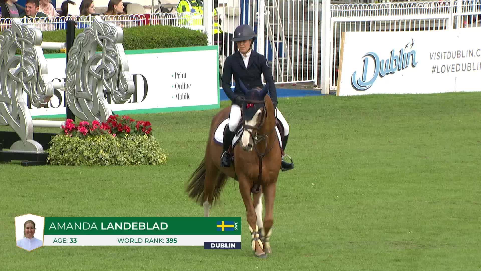 Amanda Landeblad avec For Killy - Dublin Horse Show 2024 - Manche 1