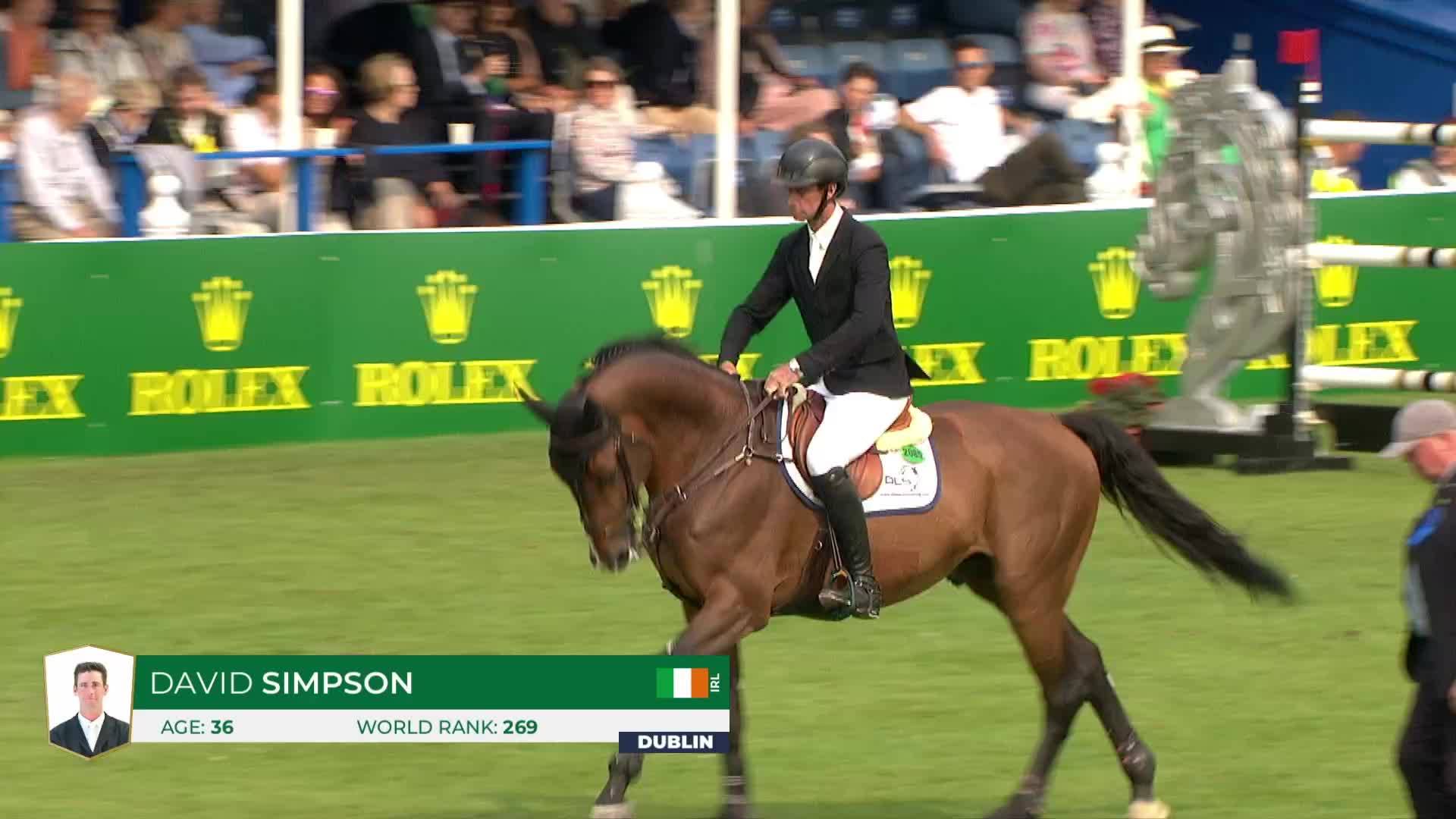 David Simpson avec Pjotr Van de Kruishoeve - Dublin Horse Show 2024 - Manche 1