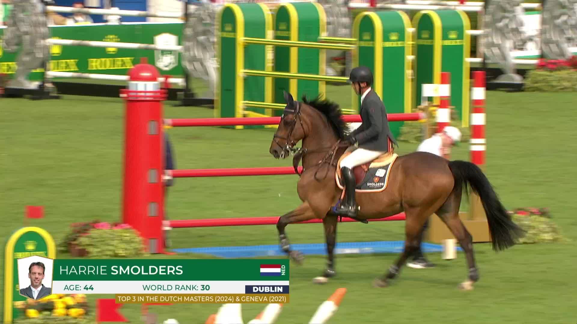 Harrie Smolders avec Mr. Tac - Dublin Horse Show 2024 - Manche 1