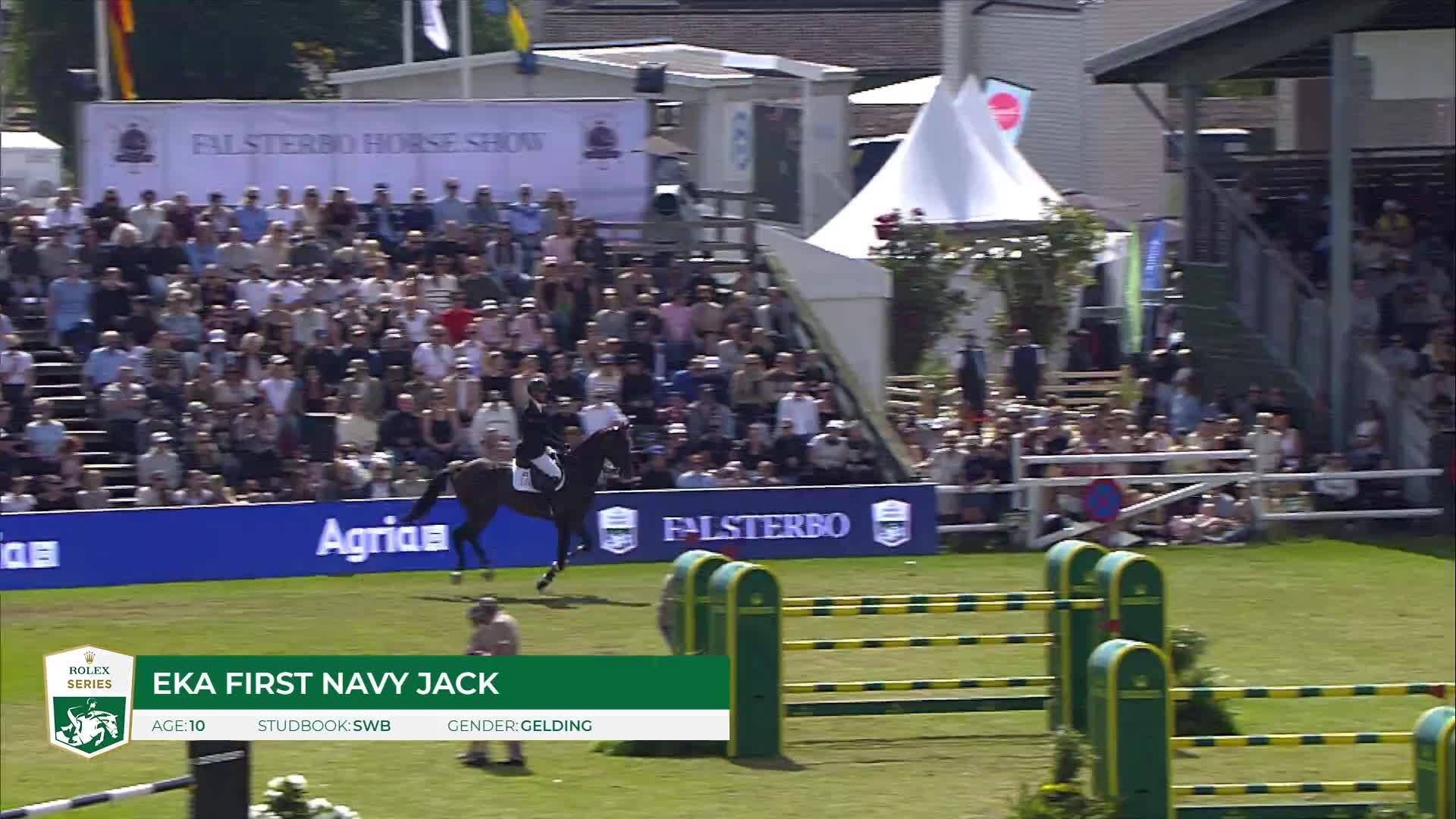 Carl-walter Fox avec Eka First Navy Jack - CSIO 5* Falsterbo 2025 - Manche 1