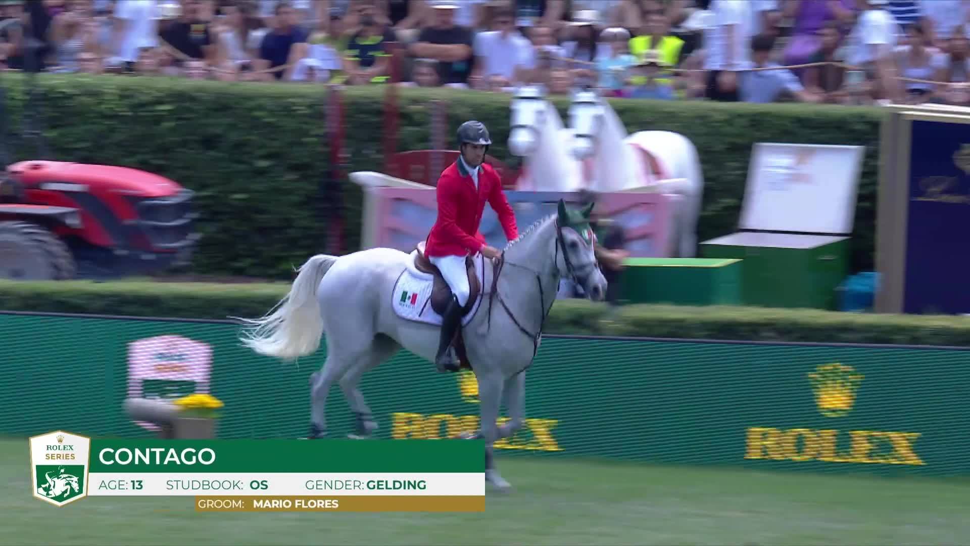 Eugenio Garza Perez avec Contago - CSIO Rome - Piazza di Siena 2024 - Manche 2