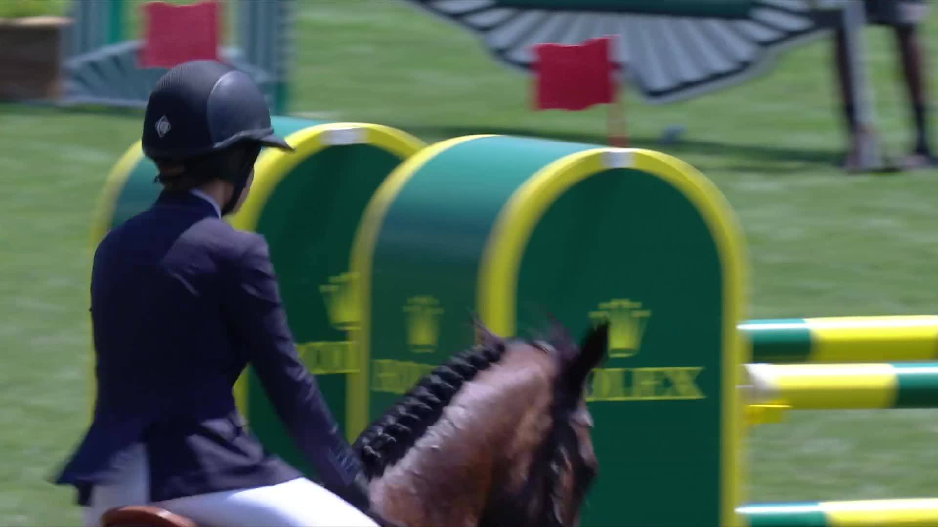 Victoria Gulliksen avec Mistral Van de Vogelzang - CSIO Rome - Piazza di Siena 2024 - Manche 1